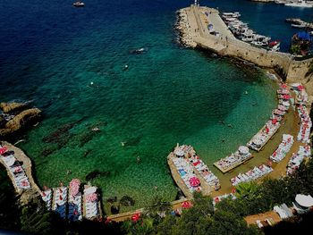 High angle view of beach