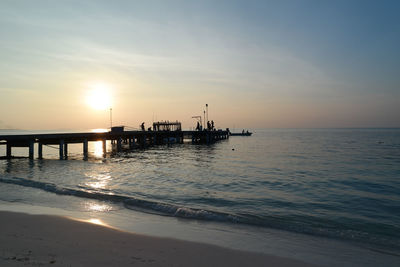 Scenic view of sunset over sea