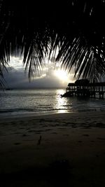 Scenic view of beach during sunset