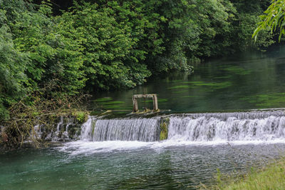 Scenic view of waterfall