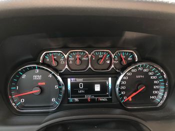 High angle view of dashboard in car