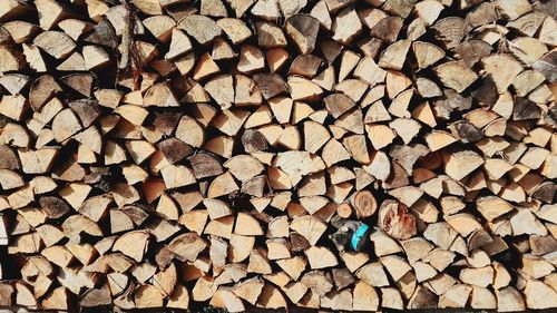 Full frame shot of firewood