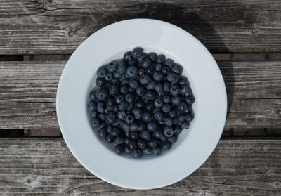 Directly above shot of fruits in bowl on table