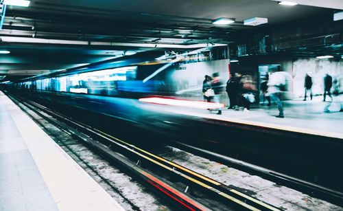 People at railroad station platform