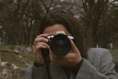 Portrait of man photographing