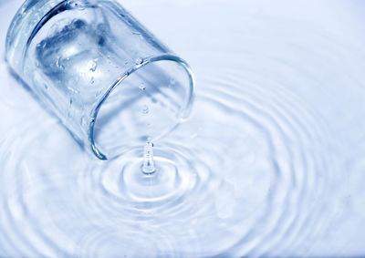 Close-up of water splashing in glass