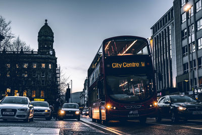 Traffic on road in city