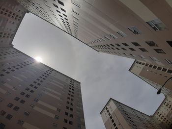 Low angle view of modern buildings in city