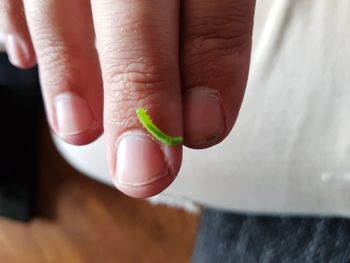 Close-up of woman holding hands