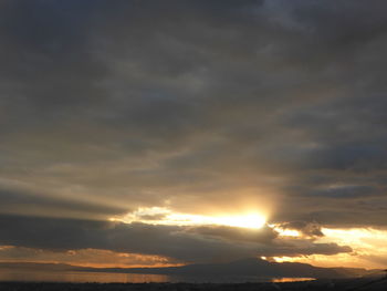 Scenic view of storm clouds against sky during sunset