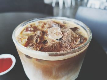 High angle view of coffee on table