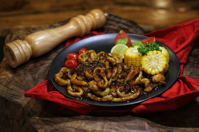 Close-up of food in plate