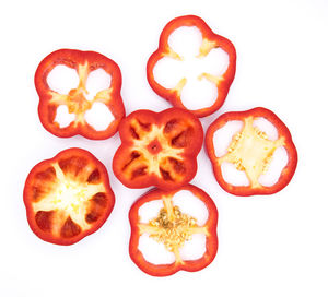 Close-up of fruits against white background