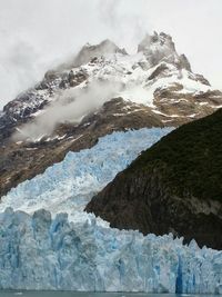 Scenic view of snow covered mountains