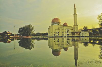 Reflection of built structures in water