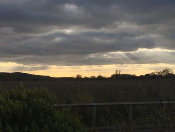 Scenic view of dramatic sky during sunset