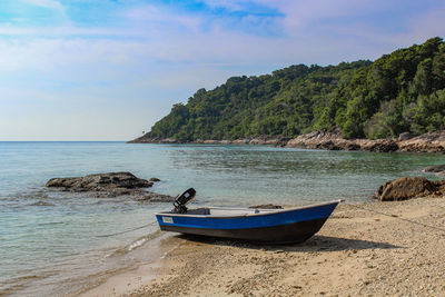 Scenic view of beach against sky