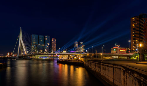 Illuminated city at night