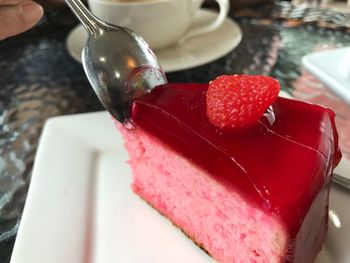 Close-up of cake in plate