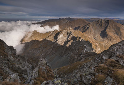 Scenic view of mountains against sky