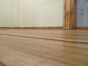 Surface level of wooden floor at home