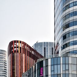 Modern skyscrapers against clear sky