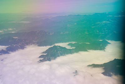 Aerial view of clouds over landscape