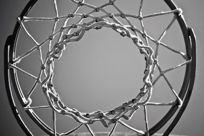 Low angle view of basketball hoop