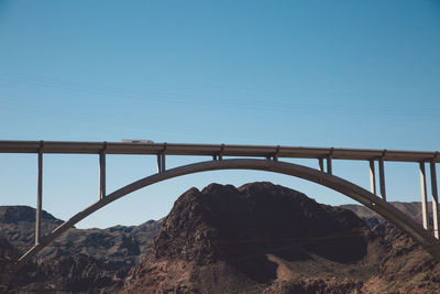 Low angle view of bridge against clear sky