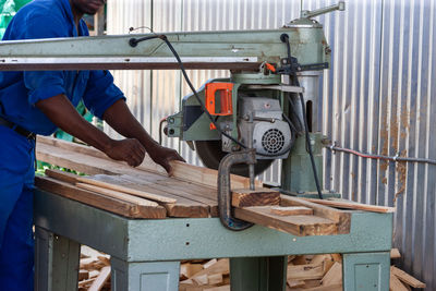 Man working on wood