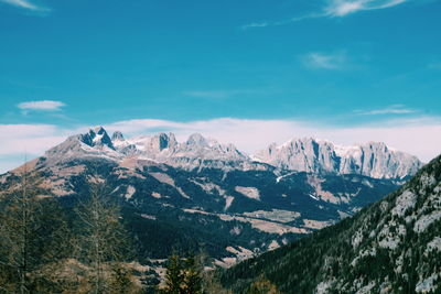 Scenic view of mountains against sky