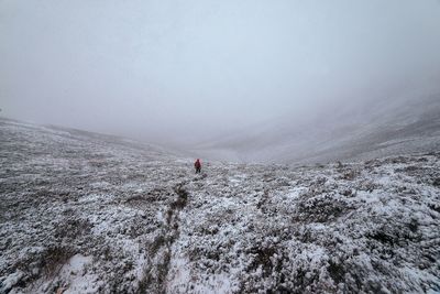 Scenic view of sea during foggy weather