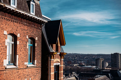 Low angle view of buildings against sky