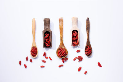 Close-up of food on white background