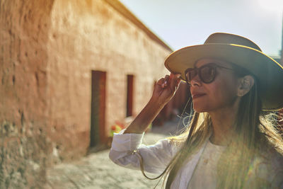 Young tourists exploring the santa catalina monastery, convento de santa catalina, arequipa, peru.