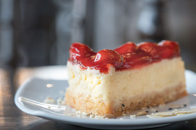 Close-up of cake in plate