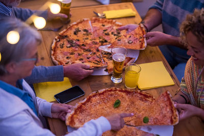 Group of people having food