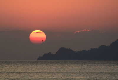 Sunset on portofino promontory. cavi di lavagna. tigullio gulf. liguria. italy