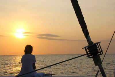 Scenic view of sea at sunset