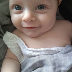 Close-up portrait of cute baby