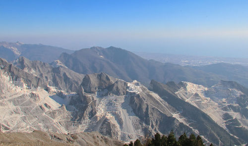 Aerial view of mountain range