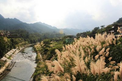 Scenic view of mountains against sky
