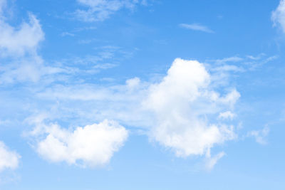 Low angle view of clouds in blue sky