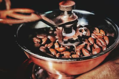 Close-up of person preparing food