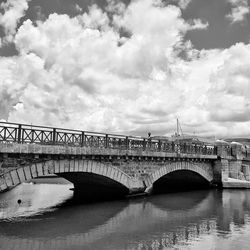 Bridge over river against sky