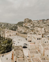 High angle view of townscape against sky