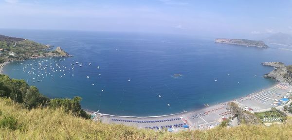 High angle view of sea against sky