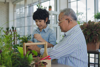 Men looking at camera