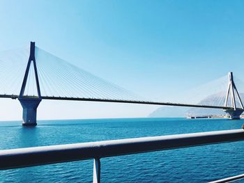 View of suspension bridge against sky