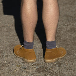 Low section of man standing on ground